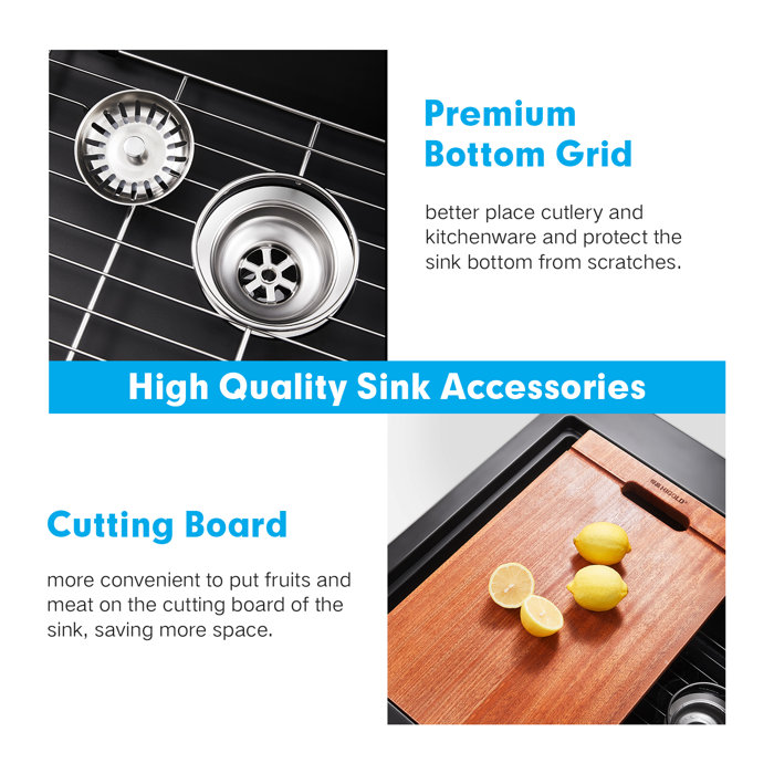 HIGOLD 30'' L Single Bowl Quartz Kitchen Sink, Undermount Farmhouse